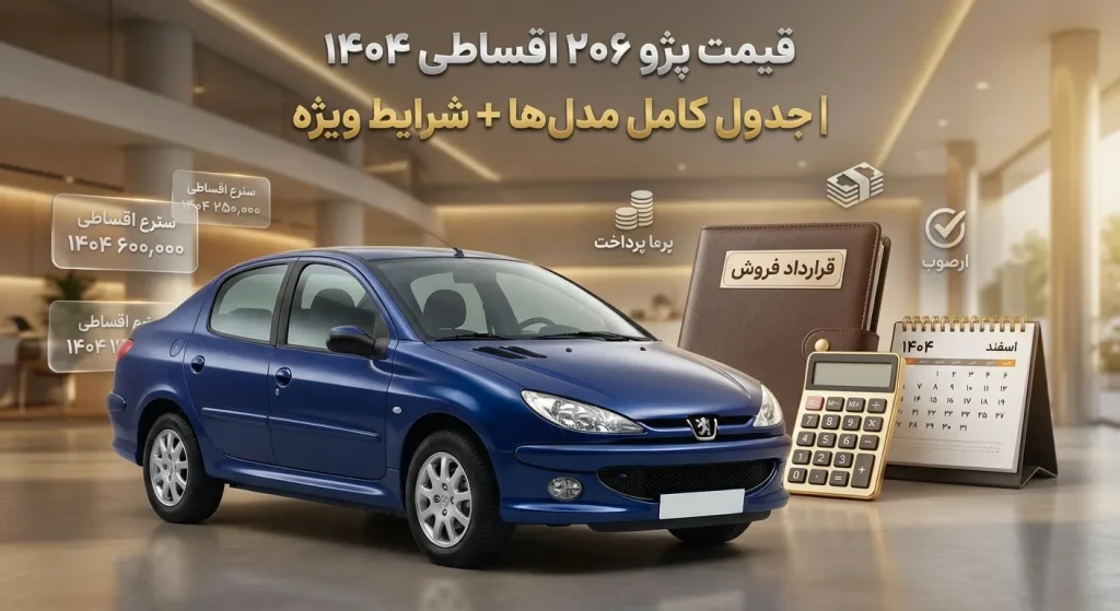 قیمت پژو ۲۰۶ اقساطی ۱۴۰۴ | جدول کامل مدلها + شرایط ویژه